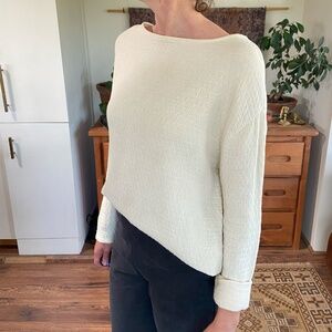 Black Crane Diamond boat neck top in Cream Women’s X-Small